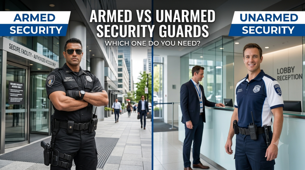 Armed vs Unarmed Security Guards Which One Do You Need