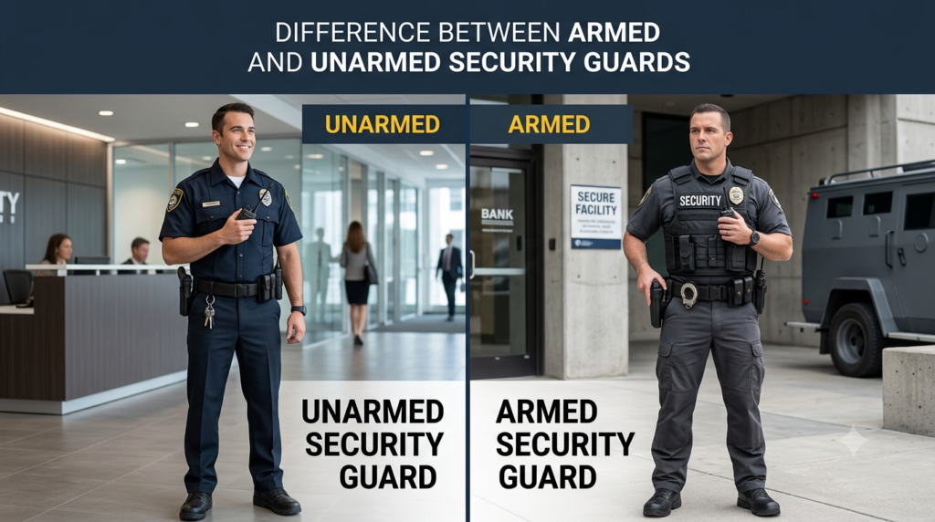 Difference Between Armed and Unarmed Security Guards
