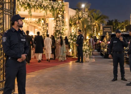 security guard standing at a wedding