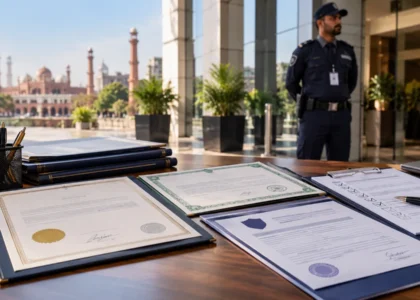 Documents to verify before hiring a private security company in Lahore.